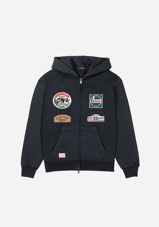 Safari Zip Hoodie - Washed Black
