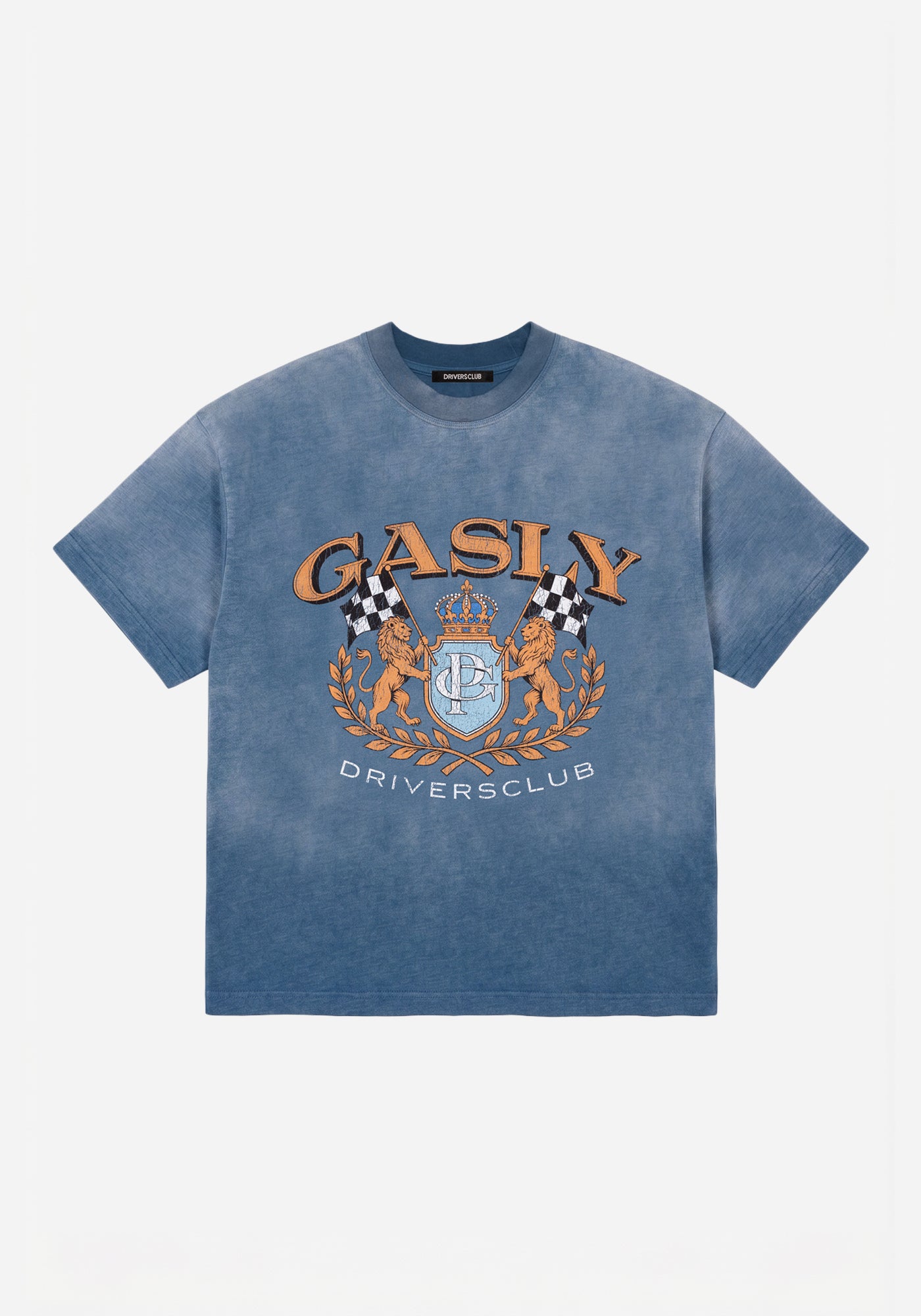 Gasly Crest Sunfaded Blue Tee