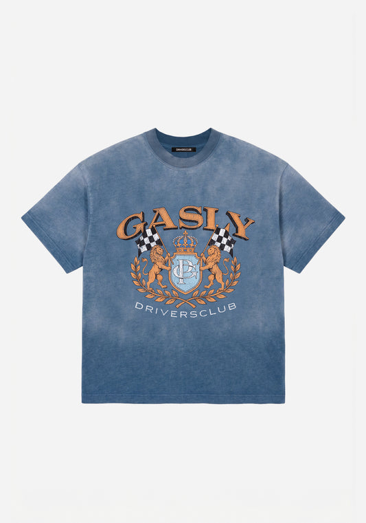 Gasly Crest Sunfaded Blue Tee